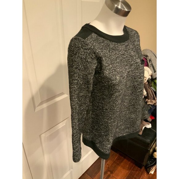 Madewell Gray Boiled Wool Blend Sweater w/ Zip Back, Size Small - Picture 3 of 5